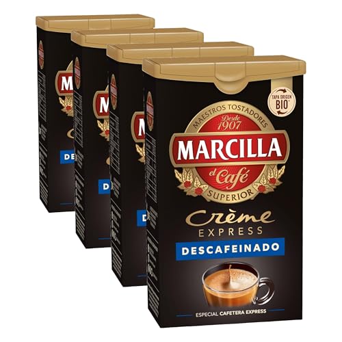 Marcilla Café Molido Crème Express Descafeinado Mezcla 200 g (Paquete de 4)