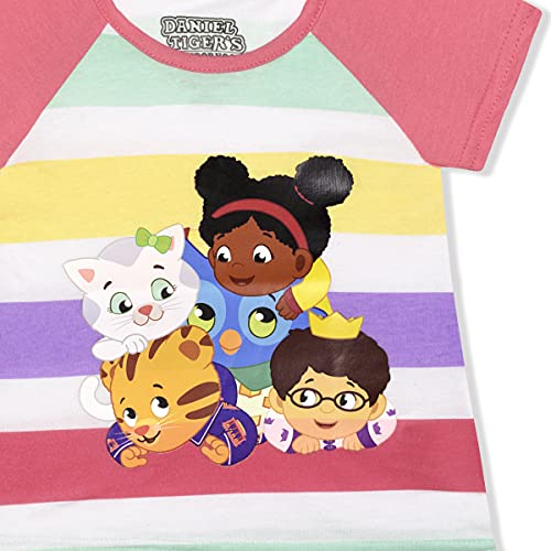 Daniel Tiger's Neighborhood Girls Short Sleeve Shirt for Toddlers – Pink/White2