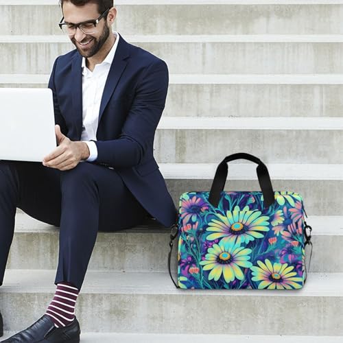 Maletín bandolera floral para laptop 13-16 in miniatura 7