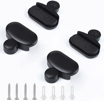 4PCS Mirror Glass Clip Set -Bathroom Mirrors Supporting Sheet - Dresser Mirror Fixed Fitting,Wall Mount -Black