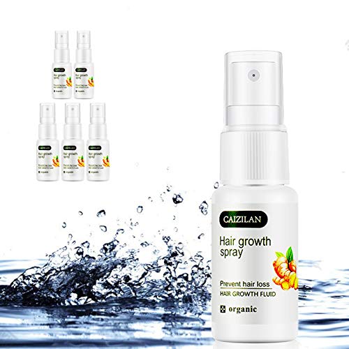 Ginger Hair Growth Serum Spray, Wild Growth Hair Oil for Hair Loss Treatments for Men and Women, Natural Hair Growth Accelerator for Stronger,Thicker,Longer Hair-Beard and Hair Growth Products(6pcs)