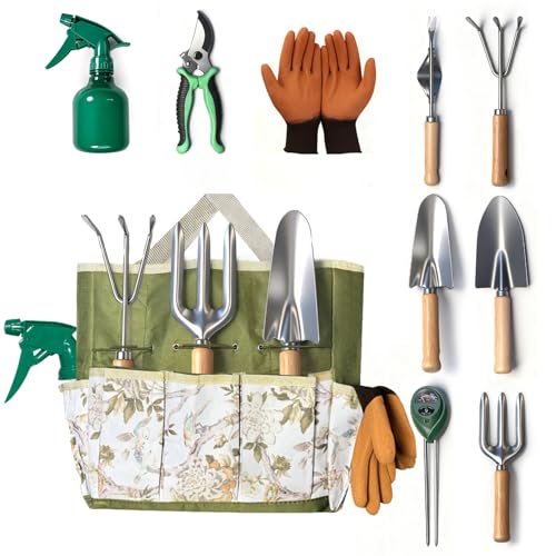10-Piece Premium Gardening Tools Set-Duty Stainless Steel Rust-Proof Tools with