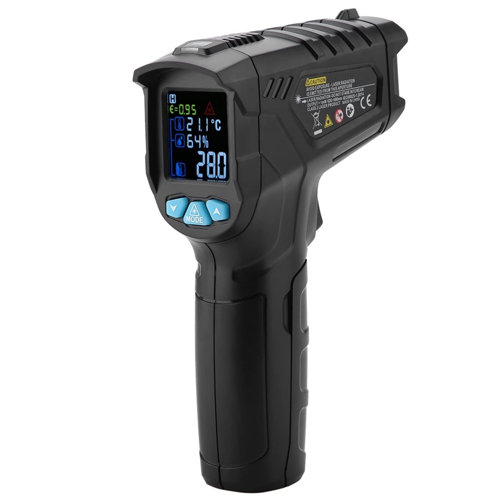 Termómetro infrarrojo IR01D con pantalla LCD, sin termómetro, de -50 a 800 °C, termómetro digital IR tipo pistola