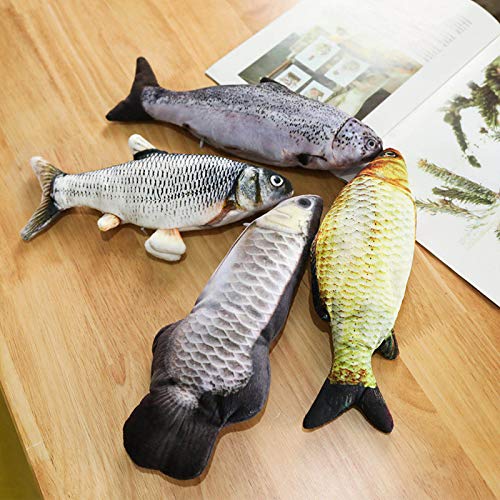Simulação de salto elétrico Adaskala peixe gato brinquedo mordidas mastigar animal de estimação inte