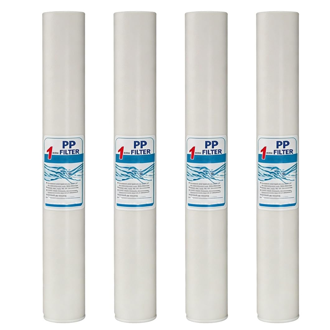 Cartouche filtrante eau 20" x 2,4" de 1 micron à haut débit en lot de 4