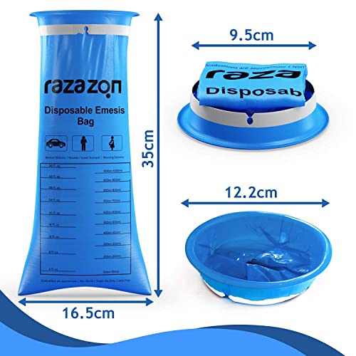 Image of Vomit Bags Disposable Medical Grade for Adults - 24 Pack - Leak Resistant, Portable, Emesis Bags Disposable Car Sick Bag, Puke, Throw Up, Barf Bags for Travel Motion Sickness, Kids, Taxi