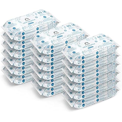 Amazon Brand - Mama Bear Ultra Sensitive Baby Wipes 18x60 (1080 wipes) Cover