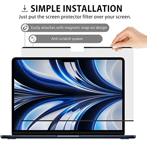 MyGadget Magnetic Screen Protector compatible with Apple MacBook Air 13,6 Inches (2022) M2 A2681 - Image 4