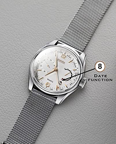 Image of DOUBLERUN 8005 3D Glass Date Display Dial Chain Belt Analog Watch - for Men