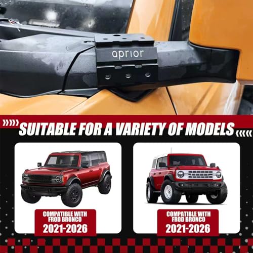 Image of Upgraded Quick Release Dual A-Pillar Light Mounts for Frod Bronco 2021-2026 Non-Destructive Installation, Modular Brackets for Offroad LED Pod Lights & Ditch Lights(No Drilling)