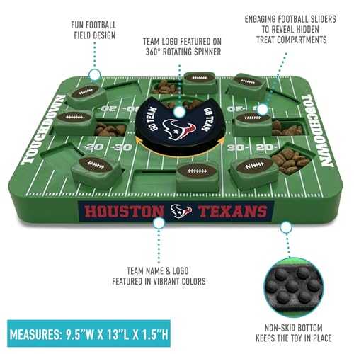 Image of Pets First NFL Houston Texans Large Puzzle Toy for Dogs, Slow Feeder Board for Pets, New Bigger Size, Interactive Doggie Treat Toy