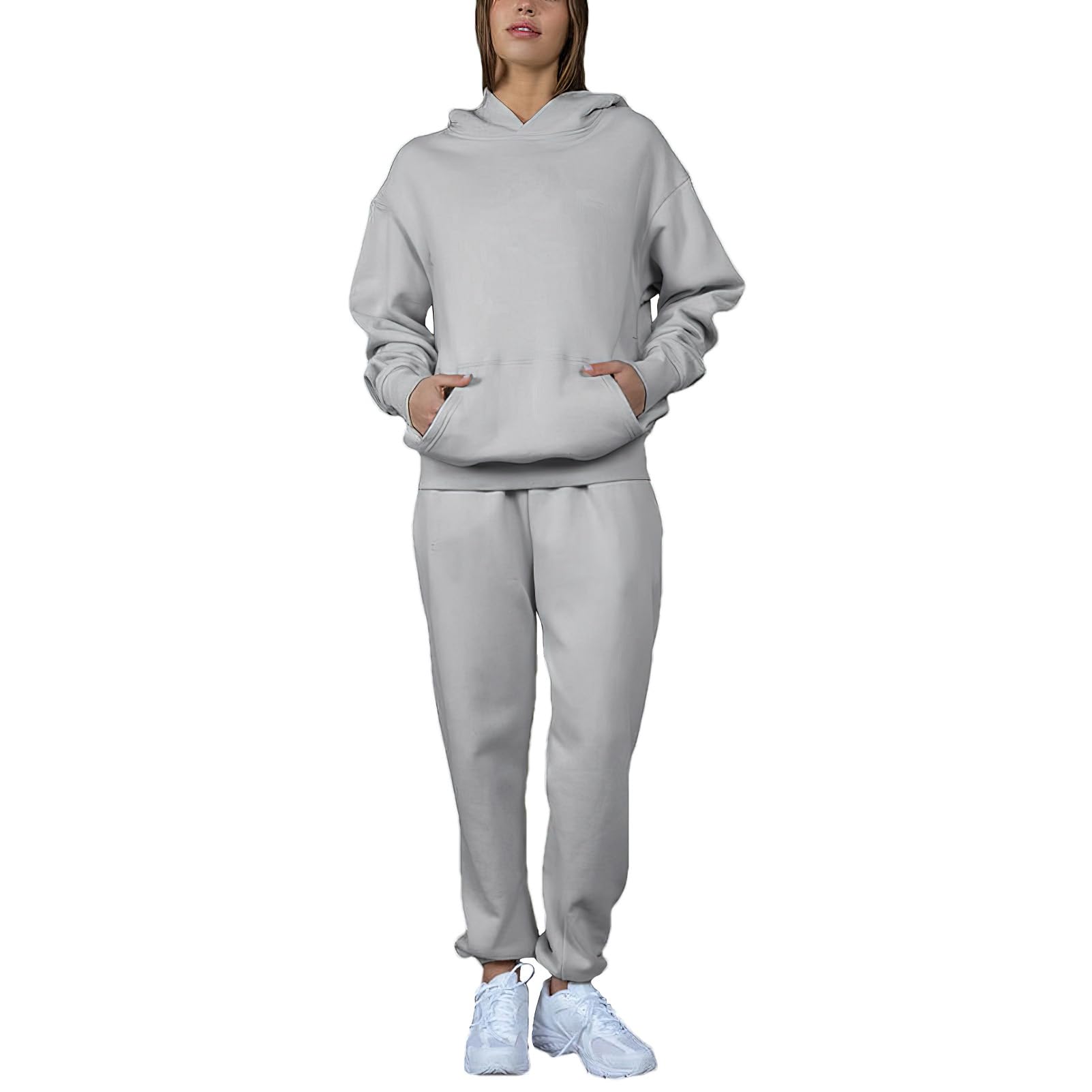 Momuk Tuta da Ginnastica Sweatsuits Sets 2 Piece per le Donne Felpa con Cappuccio in Pile per Uomo Set di Abiti da Salotto con Tasche