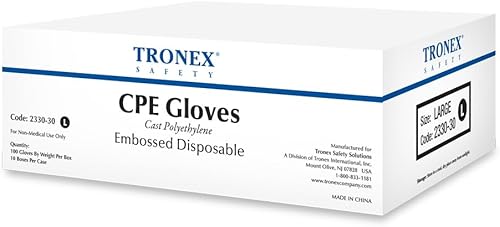Miniatura 9 de TRONEX Guantes desechables de polietileno fundido seguro para alimentos CPE en relieve plástico transparente PE para preparación de panadería de