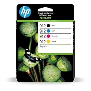 HP 912 (6ZC74AE) Multipack Original Druckerpatronen 1xBlau, 1xRot, 1xGelb, 1xSchwarz für HP OfficeJet 801x, HP OfficeJet…