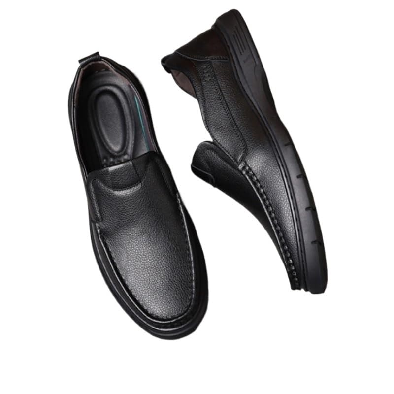 Men's Casual Slip On Loafers Shoes Business Classic Genuine Leather Upper Men's Rubber Soft Sole Breathable Lining Lightweight Shoes2