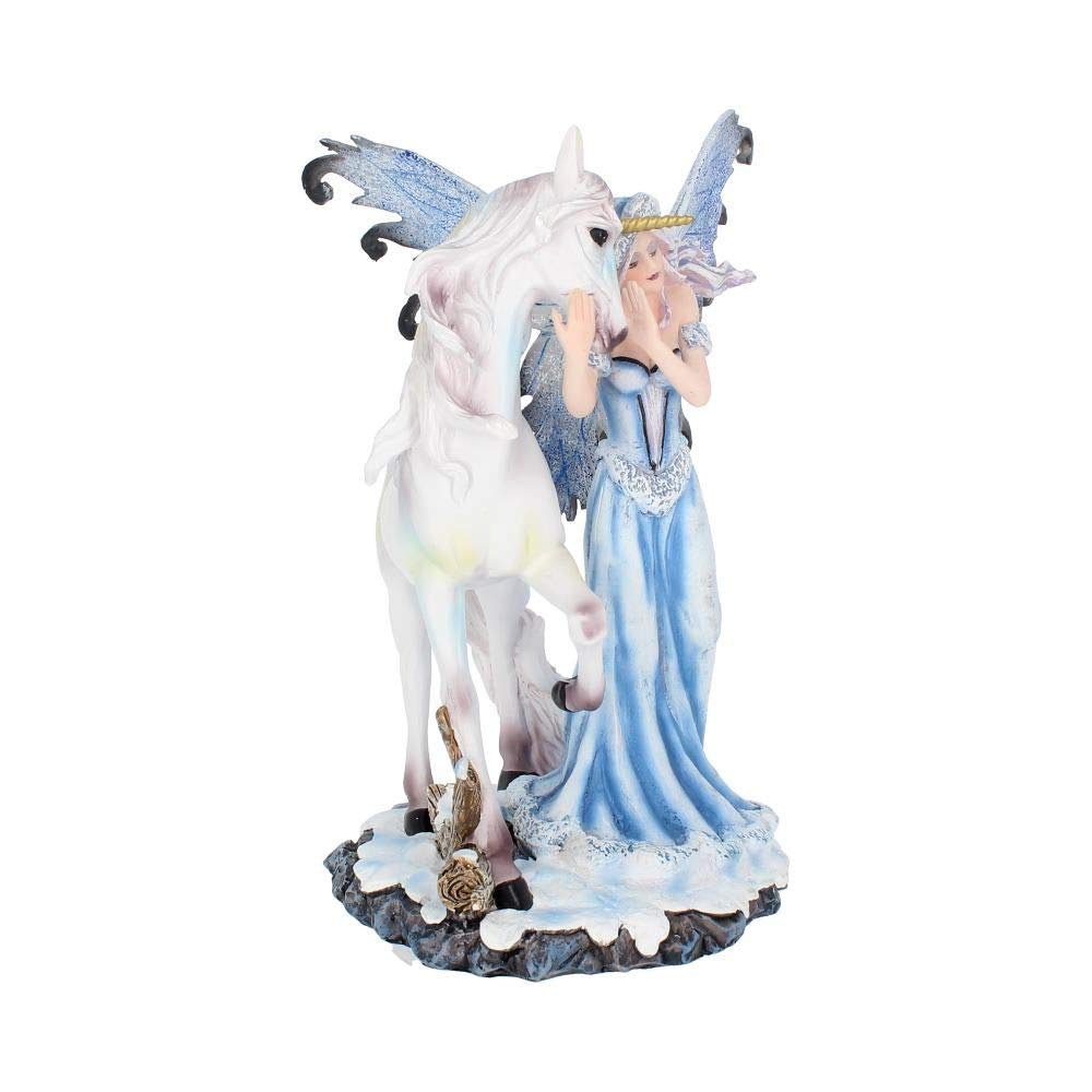 Nemesis Now - Statuetta con fata che conforta l’unicorno, 21,5 cm (NEM3412)