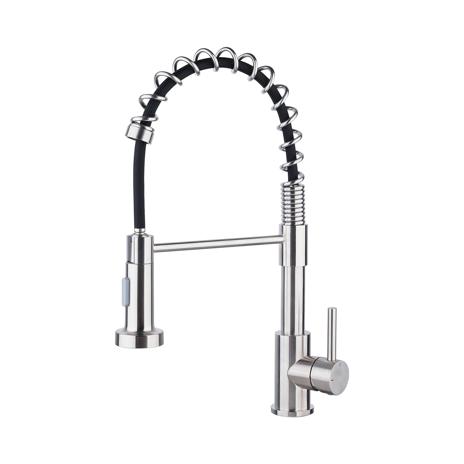 Ibergrif M22143A Wyjmowana i wysuwana bateria kuchenna – stal nierdzewna 304, obrót o 360°, 2 tryby pracy (strumień/przepływ), wąż 40 cm, szybki montaż, pojedyncza dźwignia