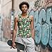 Aueoero Men's 3D Graphic Rave Tank Tops, Sleeveless Quick Dry Workout Shirts for Summer Vacation Sports Gym Green