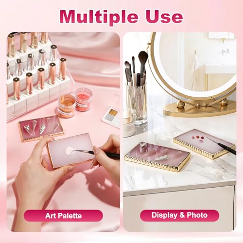 Set 2 Paletas de Resina para Arte de Uñas con Borde Dorado miniatura 3