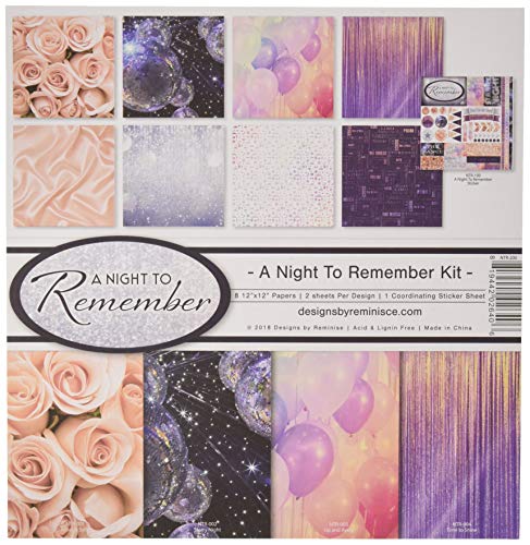 Reminisce (REMBC) A Night to Remember Scrapbook Collection Kit, Multi Color Palette, 12x12 inches