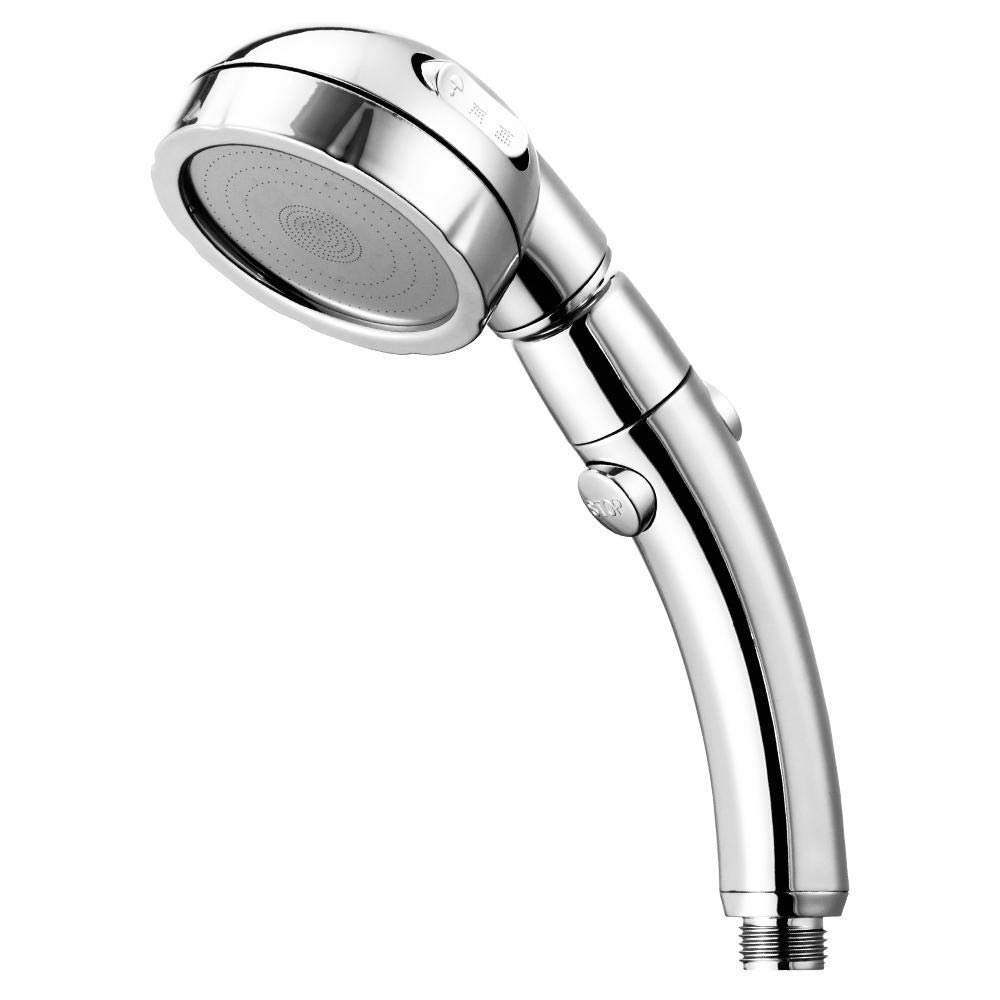 Shower Head Handheld 360 Rotate High Pressure Chrome 3 Spray Setting with ON/Off Pause Switch Water Saving Detachable Showerhead