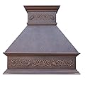 SINDA 36"Wx36"H Wall Mount, Copper Vent Hood for Kitchen - Handcrafted by Artisans - Includes Range Hood Lighting, Fan Motor, Blower House, Baffle Filter, H10HACW3636