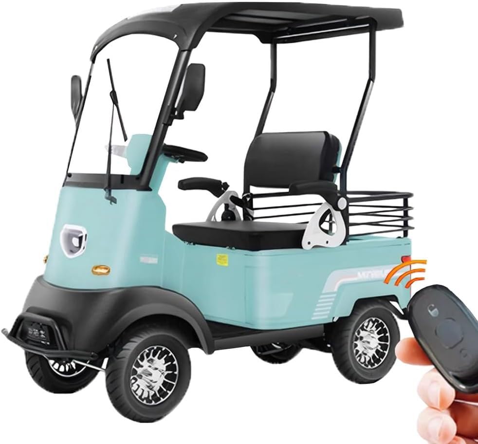 ZLXHFFH 2 Seats Mini Golf Cart with Lithium Battery, Portable Electric Golf Cart, 18 Mile Range, Charge with Standard 120V Outlet,UTV Passenger Cruiser,