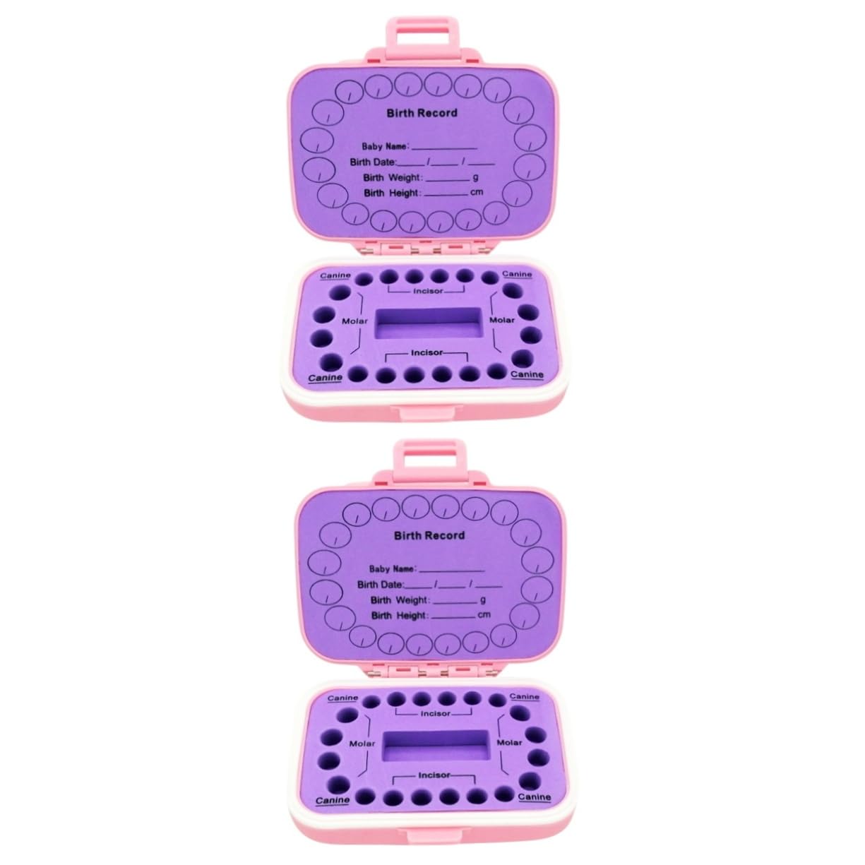 TOYANDONA Caja De 2 Piezas Caja De De Leche Organizador De Almacenamiento De Caja De Memoria Dental Primeros Niño Pequeño Lindo Páginas Bandeja De Almacenamiento