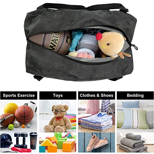 Image of HOLYLUCK Foldable Travel Duffel Bag For Women & Men Luggage Great for Gym (midnight camo)