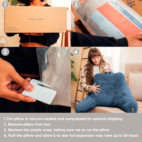 Nestl Travesseiro de leitura de pele, travesseiro elegante para cama sentado, travesseiro de cadeira