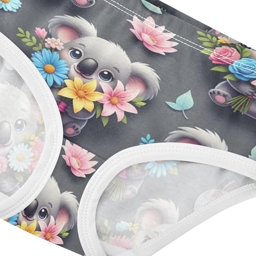 Toddlers Underwear Floral 2t Cotton Panties Little Girl Stylish Kids Briefs Undies Cute Cartoon Koalas Colorful Floral4