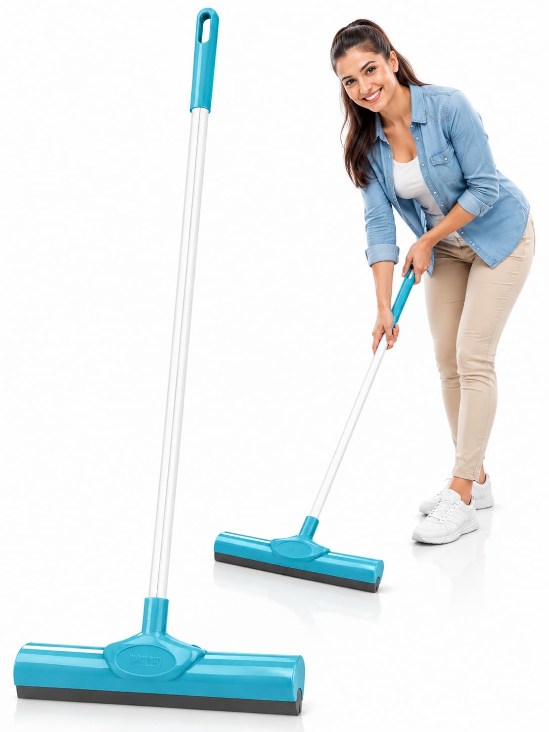 1 Telescopic Floor Cleaning Wiper (Multicolour) | Ergonomic Grip | Multipurpose Bathroom & Household Cleaning Tool Wiper-image-48