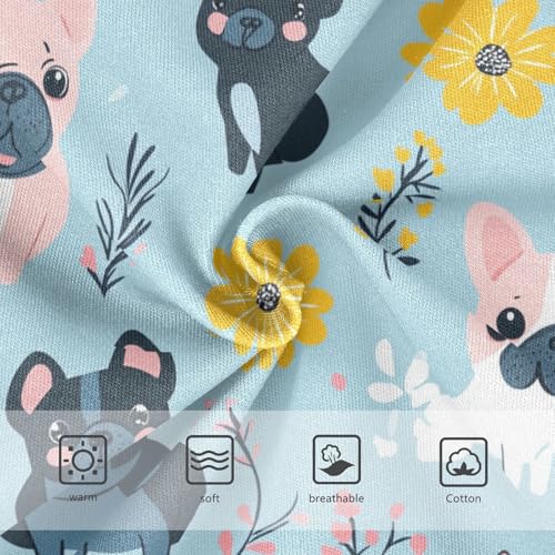 Wusikd Cartoon Dogs Pugs Girls' Underwear Cotton French Bulldogs Girls Briefs Soft Toddler Underwear 2T3