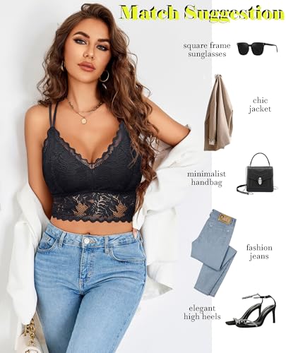 Avidlove Lace Bralette for Women V Neck Camisoles Racerback Adjustable Strap Sexy Crop Tops4