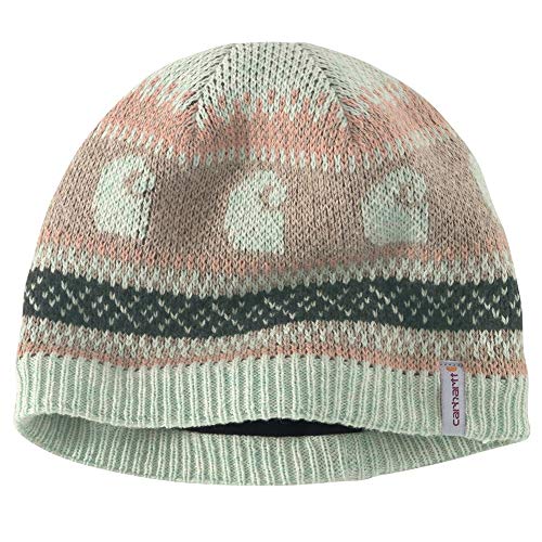Carhartt Women's Springvale Knit Logo Hat, Aqua/Gray Heather, One Size
