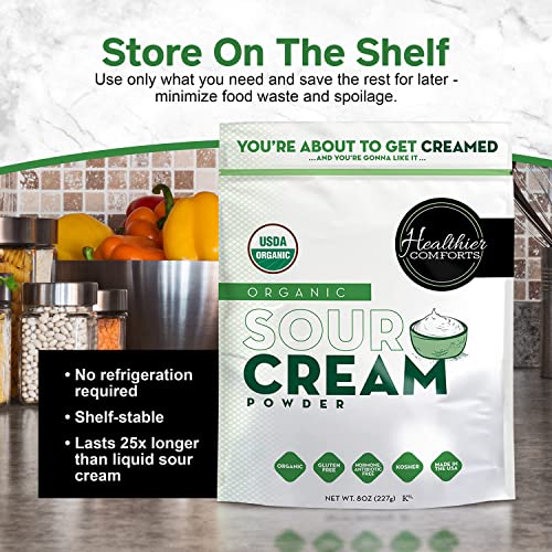image for Healthier Comforts Organic Sour Cream Powder | USDA Certified Organic,
