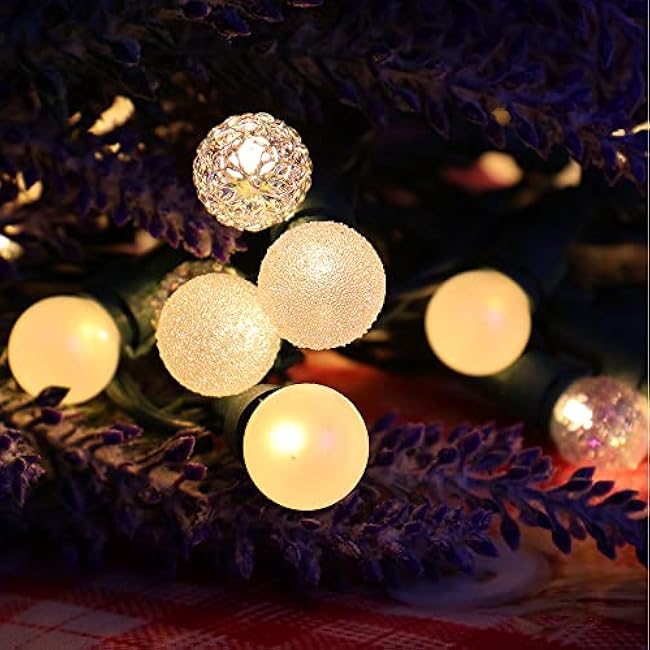 Christmas Lights Warm White 70 LED G15 Glass Blubs Globe String Light Plug in ETL Certified Outdoor Indoor String Light for Holiday Party Christmas Tree Patio Party Garden Yard Gazebo Wedding Decor