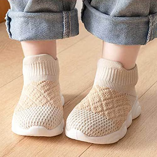 Baby Sock Shoes First Walking Slip On Sneaker Infant Non Slip Mesh Knitted Breathable Warm Tennis for Girls Size 34