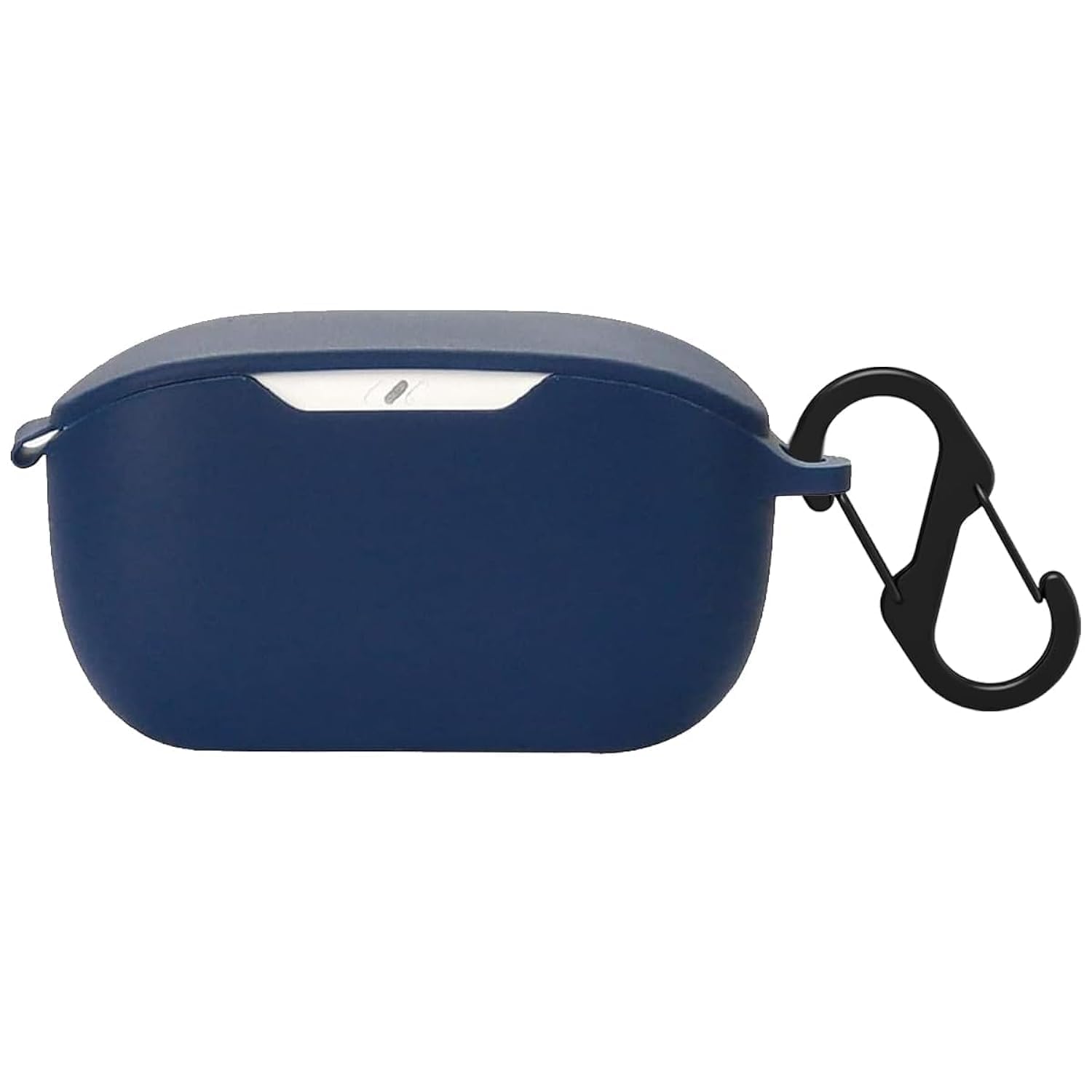 Soft Silicone Case with Anti-Lost Keychain, Protective Easy Carrying Cover Compatible with JBL Wave Buds (Navy)