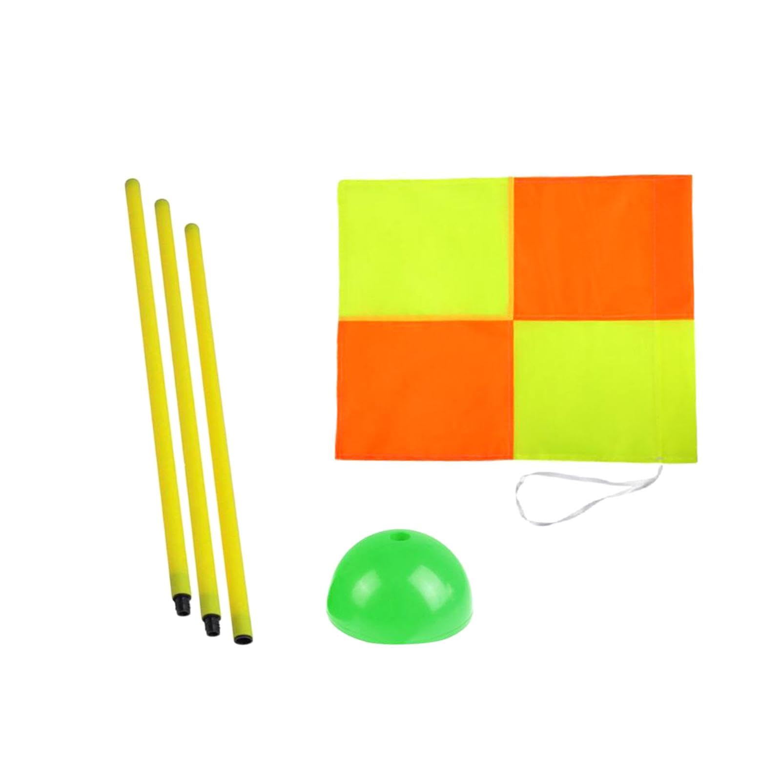 B Baosity Soccer Corner Flag Soccer Agility Poles Men Women Football Field Corner Flag Training Sports Flag for Sports Practice Outdoor, 3pcs Poles GreenBase, Multi
