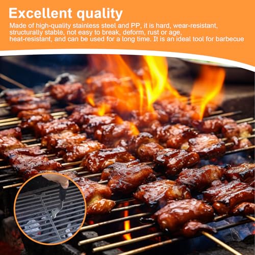 HSUYUN Heber für Grillrost Verbrühschutz, 2 Stück 27 cm Hitzebeständige Grillrostheber und 29 cm Gabeln, Langer Griff Grillrostheber Werkzeug, für Zuhause, Camping, Grillstände
