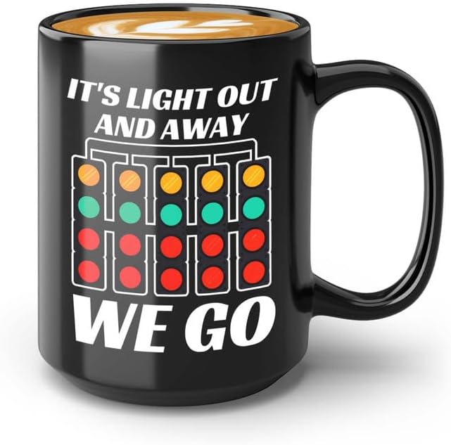 Miniatura 1 de Racer Coffee Mug 15oz Black - It's Light Out - Fuel Speed Racer Car Guys Circuit Automotive Racing Boy Gifts For Him Dad Men Boyfriend