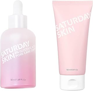 Pore Serum Active Treatment for Face 4% Glycolic Acid Pore Care Complex Help Refine Skin’s Texture and Face Cleanser Hydrating Foam Cleanser Makeup Remover and Face Wash