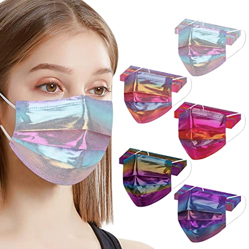 50 Stück Erwachsene Mundschutz Einweg 3 lagig mit Motiv Bunt schwarz Blume Schmetterling Mund und Nasenschutz Halstuch ,Atmungsaktive Bandana Schals Halstuch für Männer Frauen (D7, 17,5 x 9,5 cm) Cover