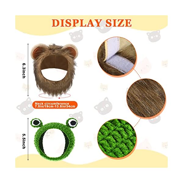 4 pieces halloween pet costume cat lion mane costume vampire cloak devil hat frog hat cat small dogs outfits for halloween party pet cosplay - image 4