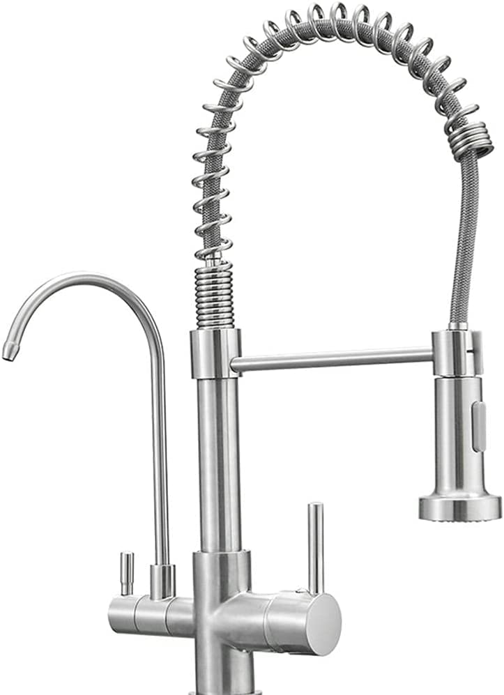 Robinet de cuisine à ressort en spirale avec 3 voies pour système d'osmose