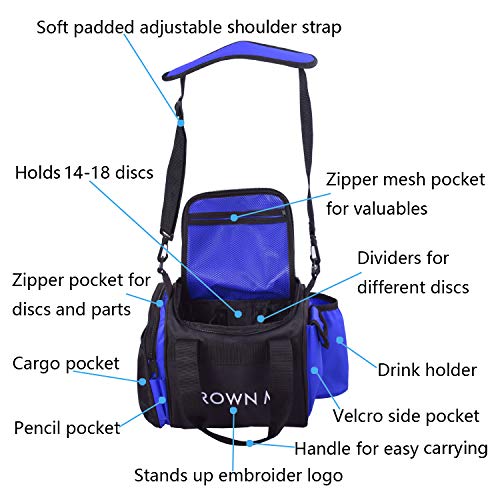 Crown Me Disc Golf Set With 6 Discs And Starter Disc Golf Blue Bag Fairway Driver #TOP2