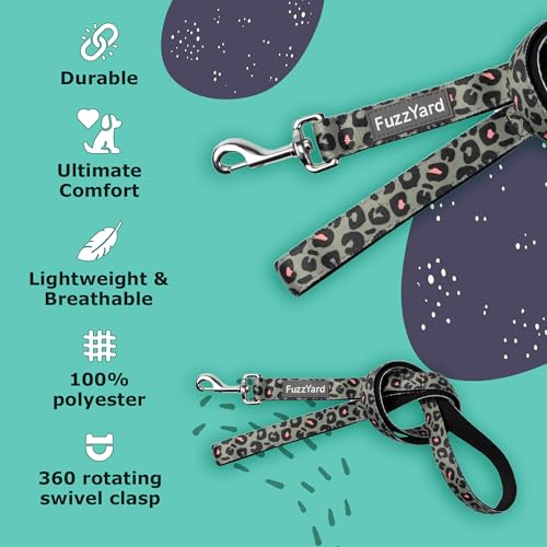 FuzzYard Savanna Dog Leash | Size L | Comfortable Neoprene Lead for Dogs | Perfect for Outdoor Walking & Training