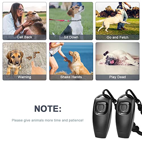 vsshe Hundepfeife,2 Stück Trainingspfeife 2 in 1 Hundeklicker und Pfeife Hunde Clicker Set mit 2 Pfeifenriemen Pfeife für Hunde Hundeerziehung Für Outdoor Camping Sport Hunde Clickertraining (Seil A)