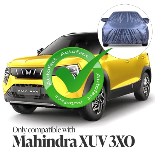 Image of Autofact Premium Car Cover for XUV 3XO | All Weather Water-Resistant Full Body Car Cover | Light-Weight Triple-Stitched Outdoor Shield with UV Protection, Dustproof & Heat-Resistant